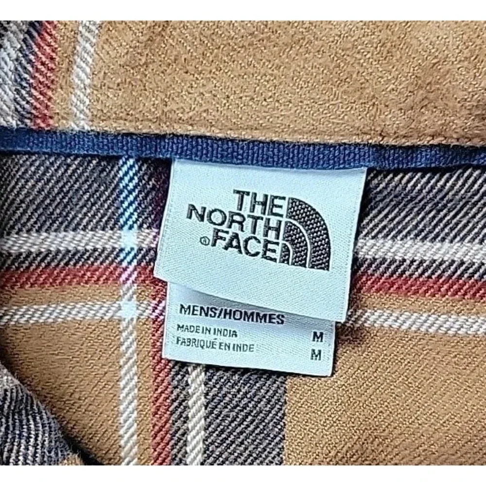The‎ North Face Adult Mens Flannel Shirt Medium Brown Plaid Button Up Pocket